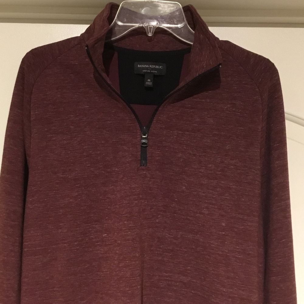 Banana‎ Republic Men's Maroon Zip-Up Sweater
